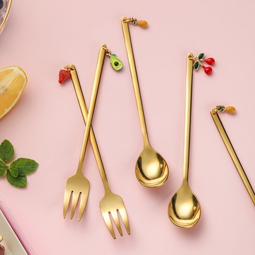 水果叉套裝不銹鋼水果叉子ins北歐創意水果簽果插可愛歐式小奢華