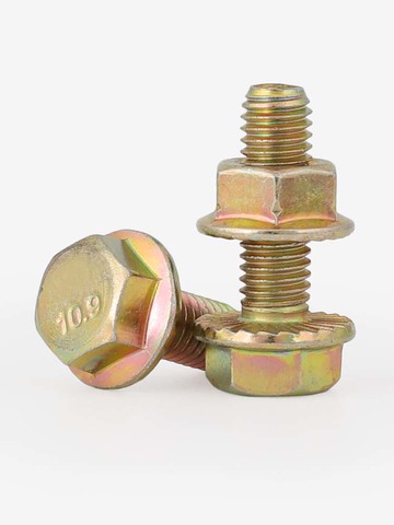 10.9級高強度法蘭面螺栓螺母套裝防滑螺絲M6M8M10M12*16X20X30-90