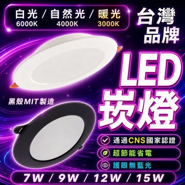 認證通過 LED崁燈 高效能 護眼無藍光 7cm 9cm 12cm 15cm 崁入式 全電壓 崁燈 原廠保固2年