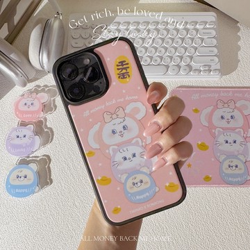 Twinko💗[CA2185]NEW殼!!富富兔茸茸&達摩疊疊樂系列*碳纖維防摔殼/磁吸殼/IPHONE17 16Pro