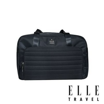 【ELLE】雲感線條系列 旅行袋 / 運動健身包 (都會黑) 防潑水斜背包 手提包 拉桿包 EL83359