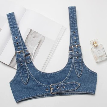 2023歐美風牛仔背帶式腰飾女士寬腰帶時髦外搭襯衣連衣裙搭配吊帶