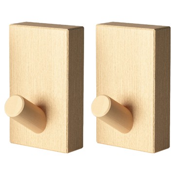 北歐風實木掛勾 LV98-2 櫸木 免釘無痕掛勾 牆面收納  2個