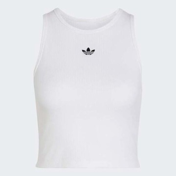 Adidas 愛迪達 Ess Rib Tank KT4749 女 背心 運動背心 彈性 舒適 簡約 白