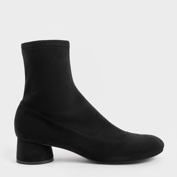 圓頭仿麂皮短靴