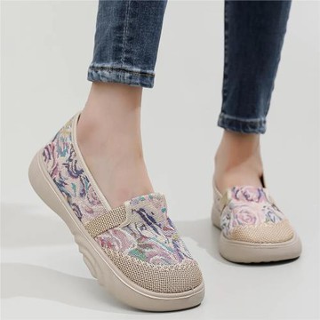 2025夏季新款漁夫鞋帆布女鞋軟底輕便鞋子老北京布鞋防滑透氣單鞋