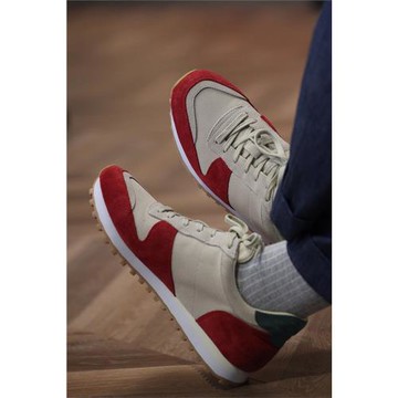 壹植2025舒適休閑鞋男Marathon馬拉松翻毛皮復古跑鞋百搭運動鞋