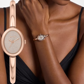Michael Kors MK Maude 晶鑽橢圓形小錶徑手鐲式女錶-玫瑰金/21mm MK7594
