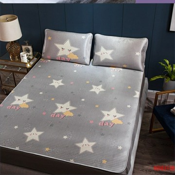 床席夏冬兩用冰絲夏季軟墊軟席子夏天席子鋪地1.8m床可折疊三件套