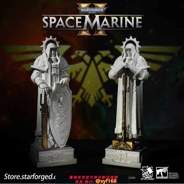 {台灣公司貨 可打統編}Starforged星辰鑄造 戰錘40K星際戰士II神圣帝國雕像水泥書立擺件
