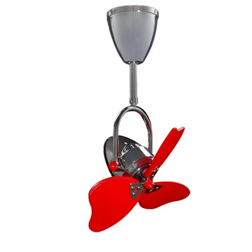 16吋迷你平方系列吊扇 L08-FINO2-鉻色／紅色