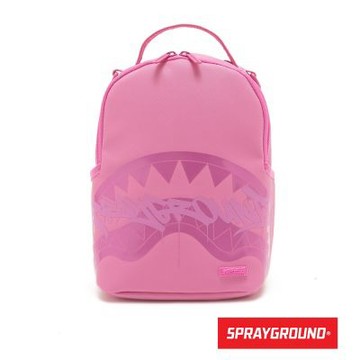 SPRAYGROUND-潮流文字鋸齒鯊小後背包-粉色