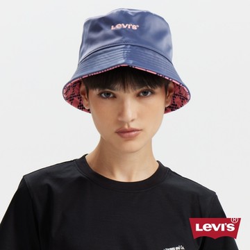 Levis 男女同款 雙面用漁夫帽 / 精工Logo刺繡 螢光粉