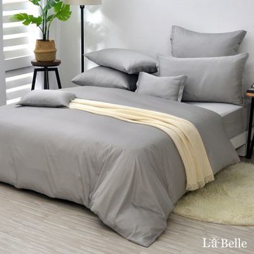 【Great Living格蕾寢飾】La Belle 翩翩絮羽-炊煙灰 加大天絲棉四件式被套床包組