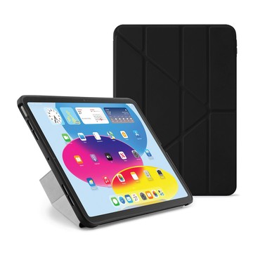 Pipetto 【英國品牌】 iPad A16 (11吋) /10代 (10.9吋) Origami 多角度多功能保護套-黑色/透明背蓋