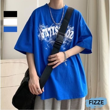 落肩五分袖 寬鬆T恤 M-5XL 大尺碼 男生上衣男士短袖情侶五分袖  男生衣服  短袖男ATCT132 【FIZZE】