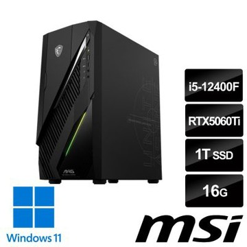 MSI微星 Infinite E1 12-008TW電競桌機(i5-12400F/16G/1T SSD/RTX5060Ti-16G/Win11-16G雙通道特仕版)(送500G行動碟)