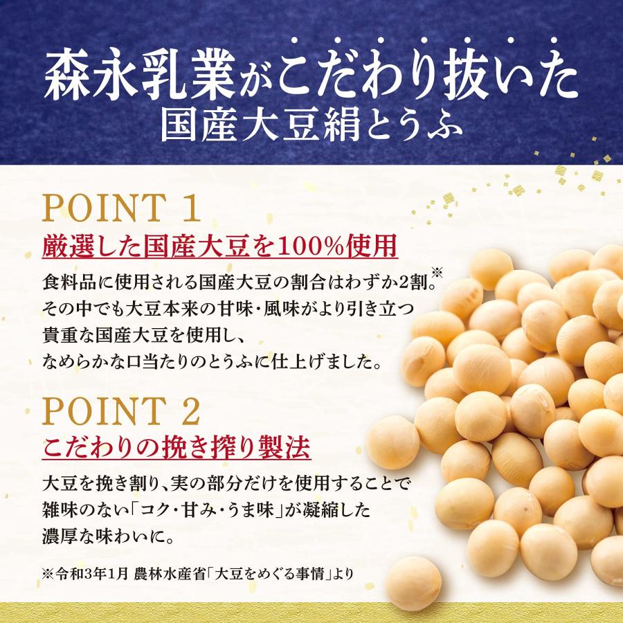 森永 国産大豆 絹とうふ 250ｇ×12個 [充てん豆腐 常温長期保存 備蓄 保存料不使用]