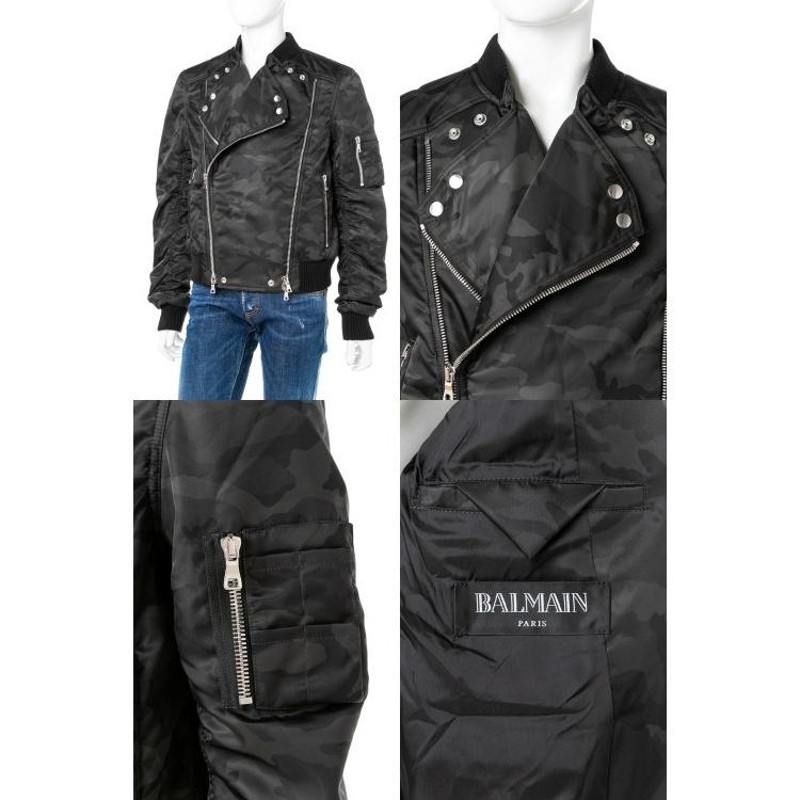 バルマン BALMAIN ブルゾン ライダースジャケット ナイロン