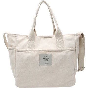 現貨+預購 手提包帆布側背包-休閒純色純棉帆布女包包2色73xb12【獨家進口】【米蘭精品】