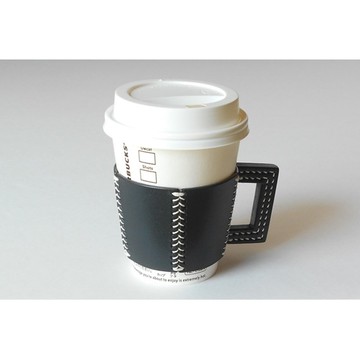 五角皮革杯袖海軍藍