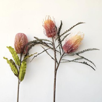 北歐秋色朝鮮薊班克木自然系仿真植物家居擺放花藝樣板房道具插花