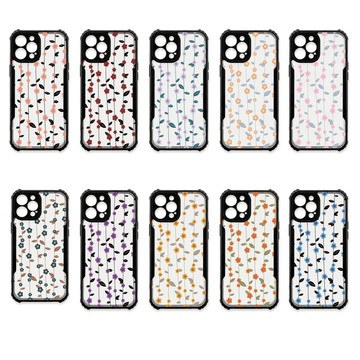 iPhone 12 Pro Max 殼 TRON iPhone 12 Pro Max 條紋透明小花 四角防摔 機甲殼 軟硬殼 手機殼