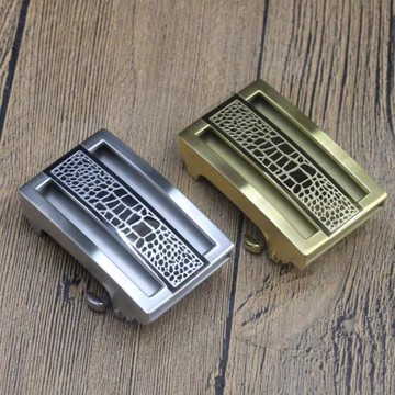 鱷魚紋內穿皮帶自動扣 男褲帶頭不銹鋼防過敏腰帶扣卡子配件3.5cm