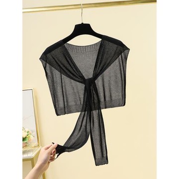 2025新款披肩外搭夏季時尚冰絲薄款空調房護肩外搭小坎肩圍巾女潮
