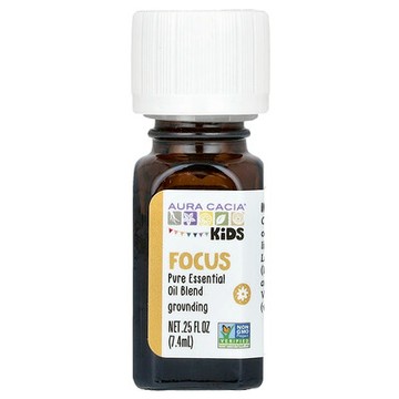 Aura Cacia, 兒童，純精油混合配方，專注力，0.25 液量盎司（7.4 毫升）