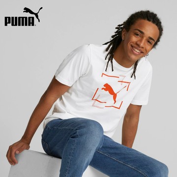 【PUMA】基本系列跳豹圖樣短袖T恤(M)_男性_67174202_歐規｜官方直營
