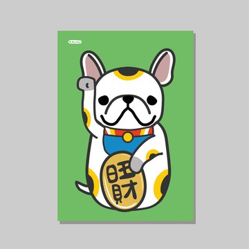 原創A4海報/招財法鬥_旺財/設計/貓咪/裝飾畫