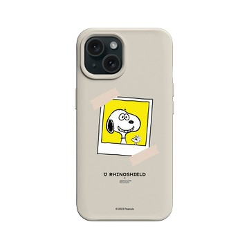 iPhone 15 SolidX 貝殼灰 - 史努比 Snoopy - 拍立得-來！笑一個