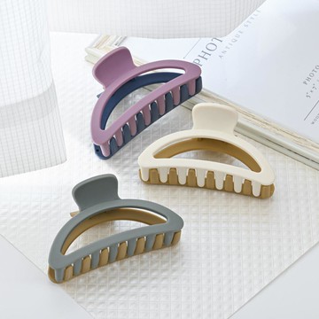 韓系霧面雙色怪手夾半月 多款任選