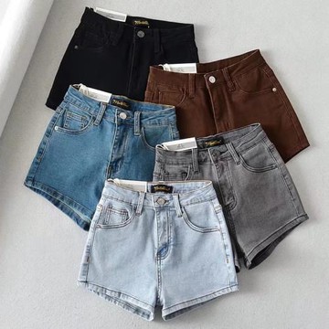 歐洲站BM79復古高腰包臀牛仔短褲