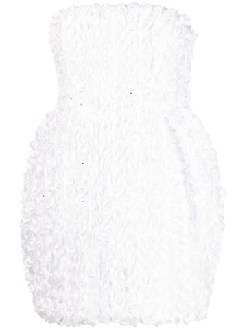 ROTATE - 3D-flower strapless minidress - women - Spandex/Elastane/Polyester/Polyester - 34 - White