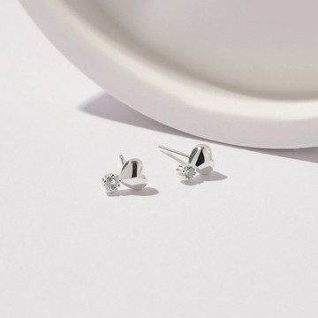 盼 | 托帕石 S925純銀 | 心心相戀耳環