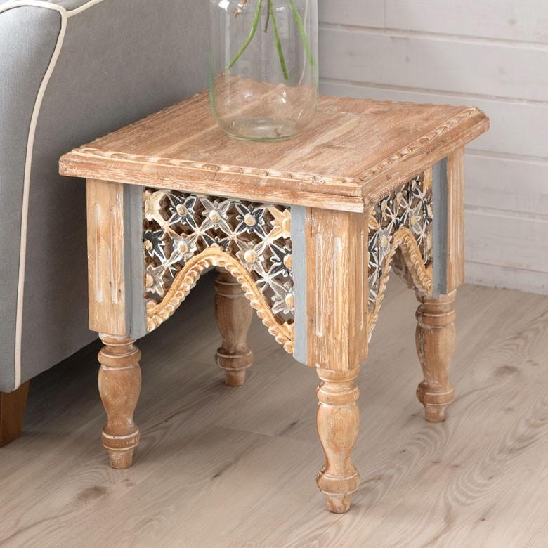 【アンティーク】① アジアン家具 木製 彫刻 木彫り サイドテーブル 古家具 アンティーク】① アジアン家具 木製 彫刻 木彫り サイド