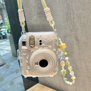 拍立得周邊 相機保護殼 相機殼 透明相機殼 mini12透明外殼instax水晶殼拍立得硬殼相機保護殼殼子鏈條