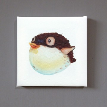 鼓起勇氣 河豚 無框畫 複製畫 壁飾 擺飾