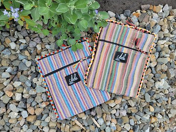 【輕便小方包】手工編織斜背、長鏈包 #兩層收納空間