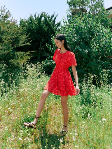 Dot Print Mini Dress (AQ2WO561)