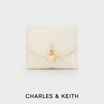 【CHARLES & KEITH】Arrietty 金屬造型釦短夾｜秋冬新品｜閃耀派對季｜生日禮物｜快速出貨｜小CK