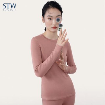 STW保暖衣女加厚加絨打底衫內穿單件秋冬保暖上衣女士修身秋衣