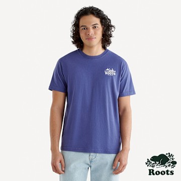 Roots 男裝-FORK LAKE 短袖上衣-藍色