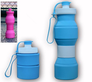 SK153 抗摔伸縮矽膠水壺800ml 矽膠伸縮水杯軍用水壺戶外登山自行車運動折疊水壺