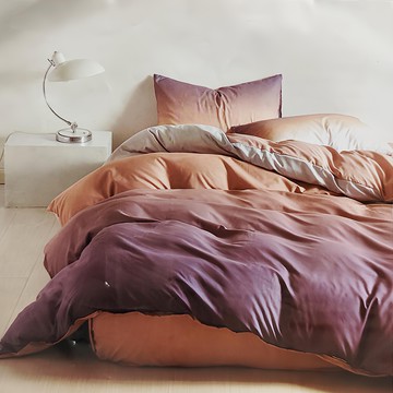 愛北鼻 台灣夢幻漸層色床包 夢幻紫 雙人加大 6x6.2尺 含枕套  1入