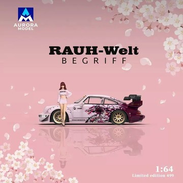 【 RWB 964 模型車】AM 1:64 保時捷911 Stella Artois 消光 龍紋塗裝 龍上身 模型車擺件