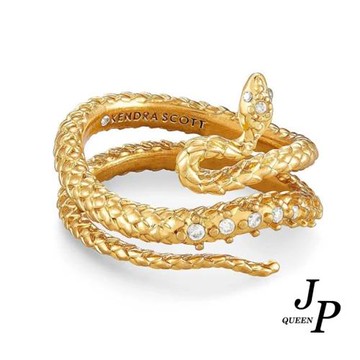【Jpqueen】狂野蟠龍蛇型歐美風合金電鍍指環戒指(金色)