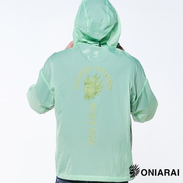 鬼洗 BLUE WAY –山系休閒寬鬆面料拼接網眼防曬外套(綠)